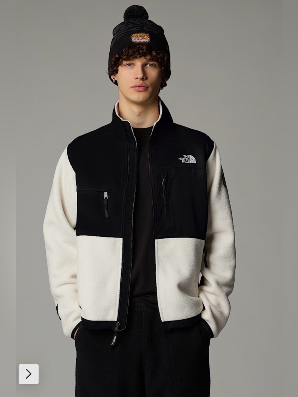 The North Face Men's Denali 2 Fleece Jacket in Black and White- Size Small